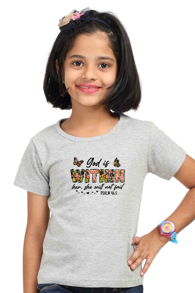 God is within her, girl's t-shirt