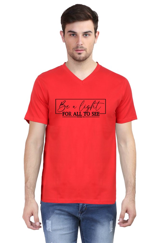 Be a light, V - neck t - shirt - paulie storePaulie store