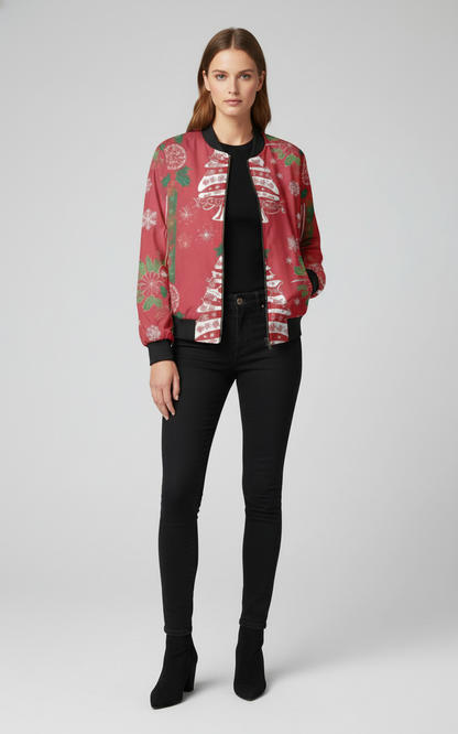 Red Christmas Bomber Jacket