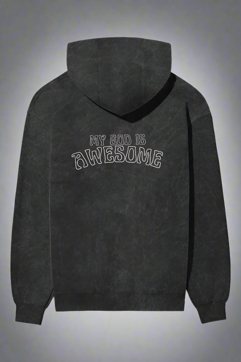 My God is awesome, Acid Washed Christian Hoodie