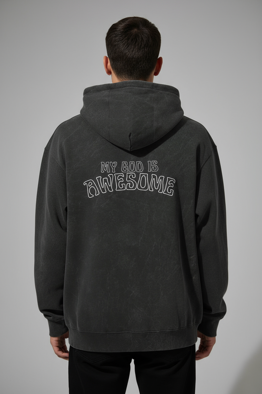 My God is awesome, Acid Washed Christian Hoodie