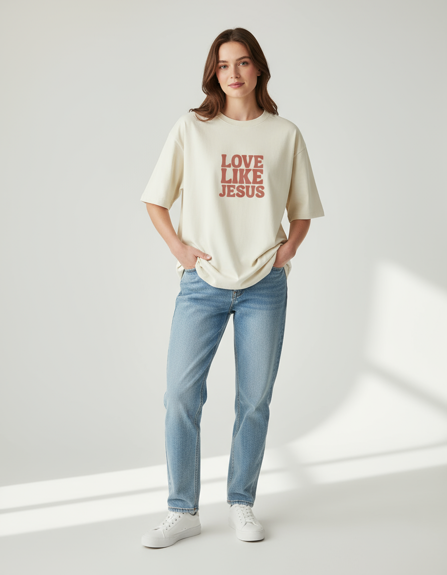 Love Like Jesus, Unisex Oversized Classic T-Shirt