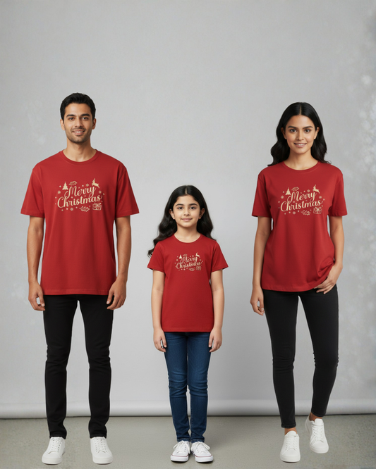 Merry Christmas Family Combo – Matching Tees for Men, Women & Kids