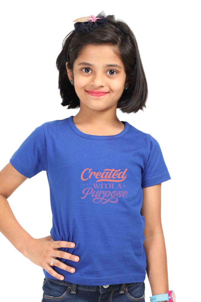 Created with a purpose, Girls t - shirt - paulie storePaulie store