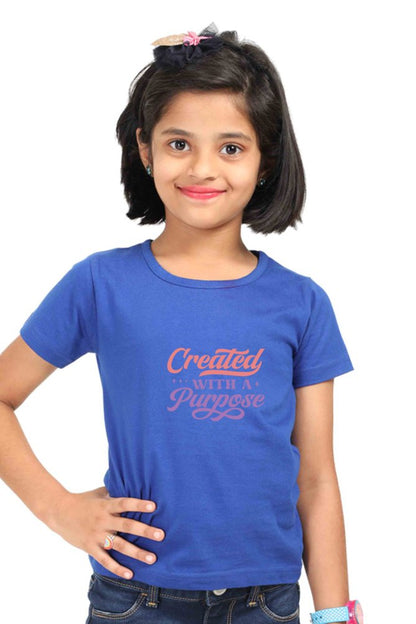 Created with a purpose, Girls t - shirt - paulie storePaulie store